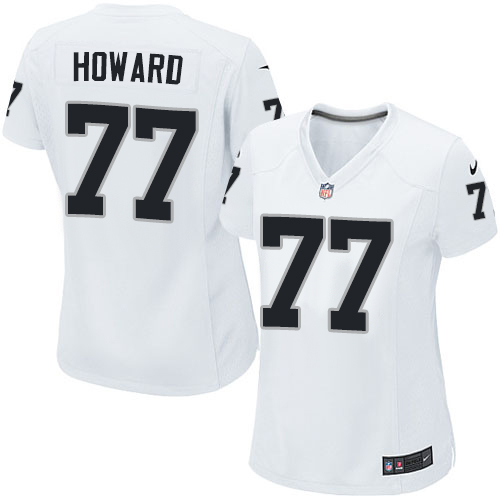 Women's Game Austin Howard Nike Jersey White Road - #77 NFL Oakland Raiders