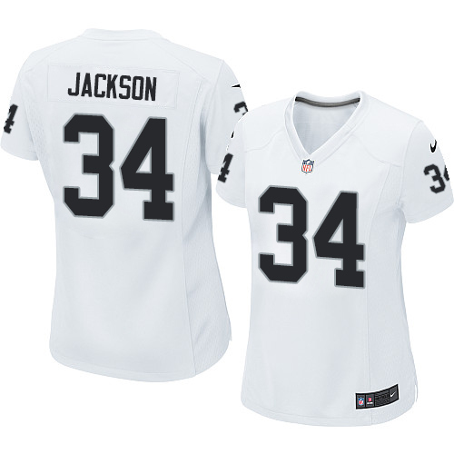 Women's Elite Bo Jackson Nike Jersey White Road - #34 NFL Oakland Raiders