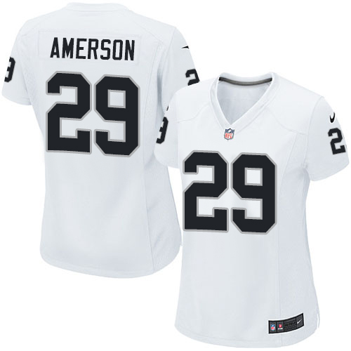 Women's Limited David Amerson Nike Jersey White Road - #29 NFL Oakland Raiders