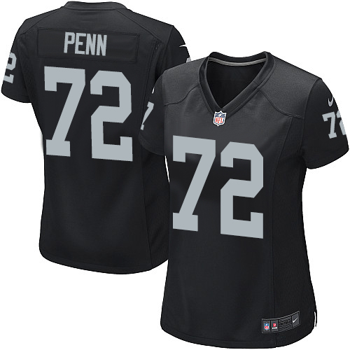 Women's Game Donald Penn Nike Jersey Black Home - #72 NFL Oakland Raiders