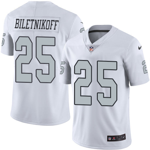 Youth Elite Fred Biletnikoff Nike Jersey White - #25 Rush NFL Oakland Raiders