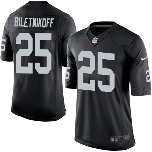 Youth Elite Fred Biletnikoff Nike Jersey Black Home - #25 NFL Oakland Raiders