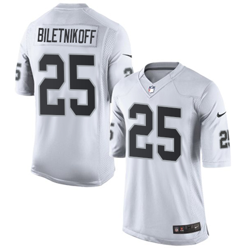 Youth Limited Fred Biletnikoff Nike Jersey White Road - #25 NFL Oakland Raiders