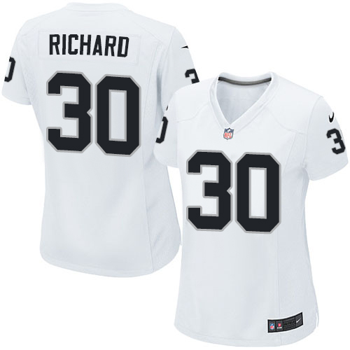 Women's Elite Jalen Richard Nike Jersey White Road - #30 NFL Oakland Raiders