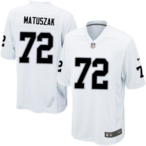 Men's Game John Matuszak Nike Jersey White Road - #72 NFL Oakland Raiders