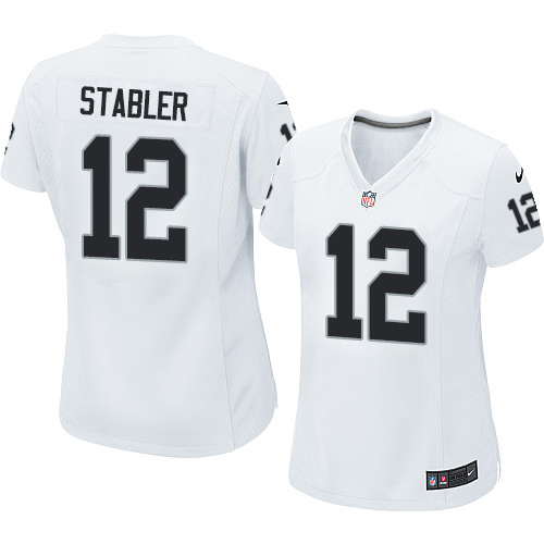 Women's Limited Kenny Stabler Nike Jersey White Road - #12 NFL Oakland Raiders