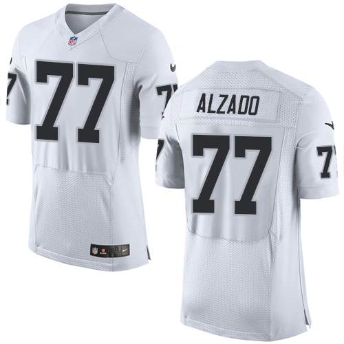 Men's Elite Lyle Alzado Nike Jersey White Road - #77 NFL Oakland Raiders