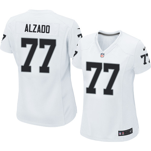 Women's Elite Lyle Alzado Nike Jersey White Road - #77 NFL Oakland Raiders