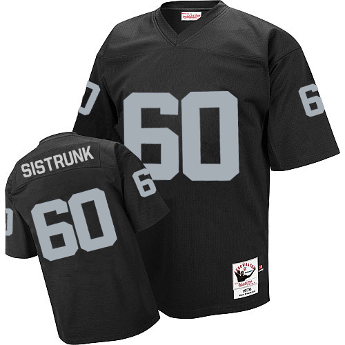 Men's Authentic Otis Sistrunk Mitchell and Ness Jersey Black Home - #60 Throwback NFL Oakland Raiders