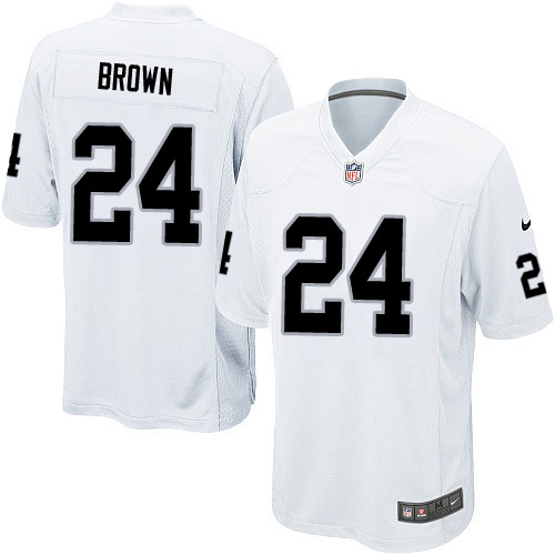 Men's Game Willie Brown Nike Jersey White Road - #24 NFL Oakland Raiders
