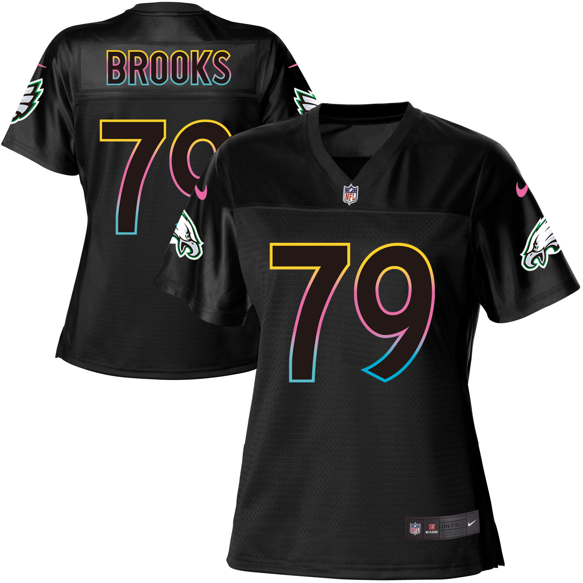 Women's Game Brandon Brooks Nike Jersey Black - #79 Fashion NFL Philadelphia Eagles