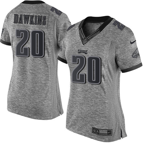 Women's Elite Brian Dawkins Nike Jersey Gray - #20 Gridiron NFL Philadelphia Eagles