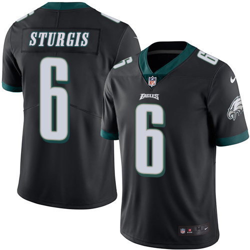 Men's Limited Caleb Sturgis Nike Jersey Black - #6 Rush NFL Philadelphia Eagles