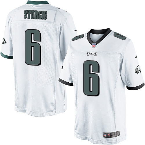 Men's Limited Caleb Sturgis Nike Jersey White Road - #6 NFL Philadelphia Eagles