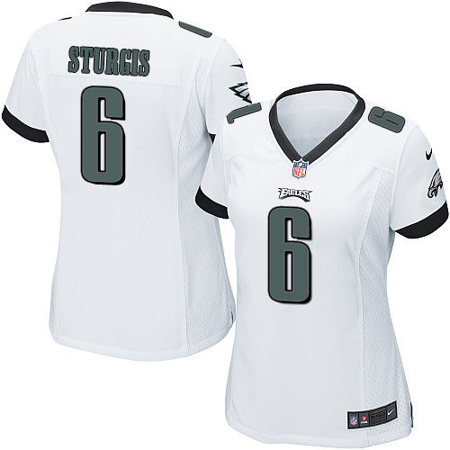 Women's Elite Caleb Sturgis Nike Jersey White Road - #6 NFL Philadelphia Eagles