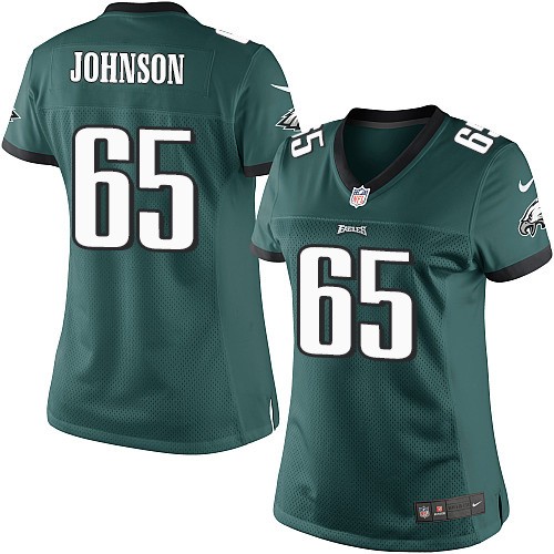Women's Elite Lane Johnson Nike Jersey Midnight Green Home - #65 NFL Philadelphia Eagles