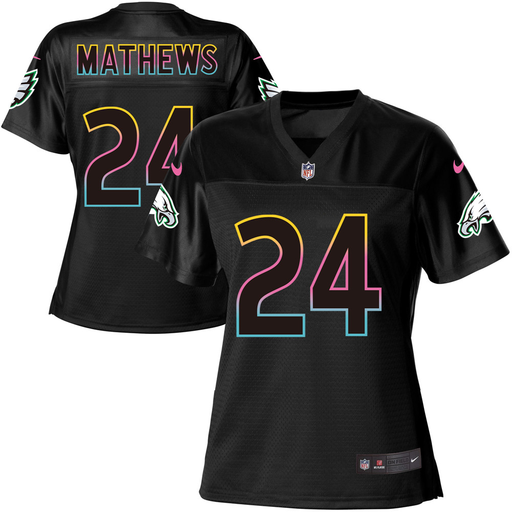 Women's Game Ryan Mathews Nike Jersey Black - #24 Fashion NFL Philadelphia Eagles