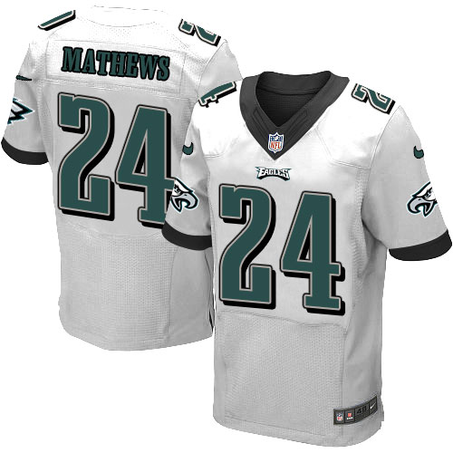 Men's Elite Ryan Mathews Nike Jersey White Road - #24 NFL Philadelphia Eagles