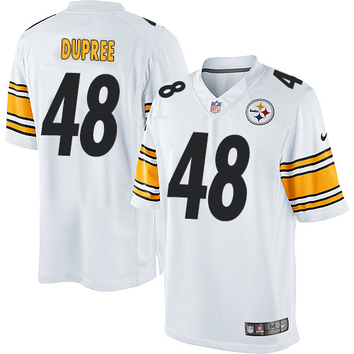 Men's Limited Bud Dupree Nike Jersey White Road - #48 NFL Pittsburgh Steelers