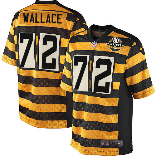 Youth Elite Cody Wallace 80th Anniversary Nike Jersey Gold/Black Alternate - #72 Throwback NFL Pittsburgh Steelers