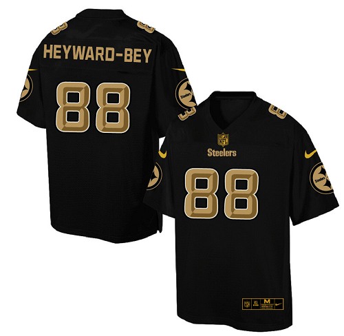 Men's Elite Darrius Heyward-Bey Nike Jersey Black - #88 Pro Line Gold Collection NFL Pittsburgh Steelers