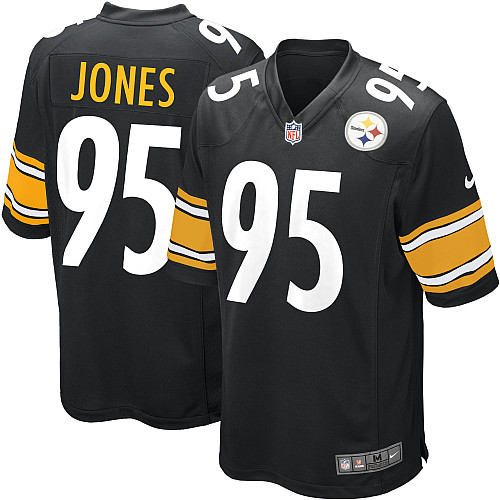 Men's Game Jarvis Jones Nike Jersey Black Home - #95 NFL Pittsburgh Steelers