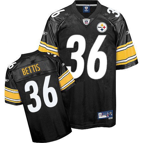 Men's Replica Jerome Bettis Reebok Jersey Black Home - #36 Throwback NFL Pittsburgh Steelers