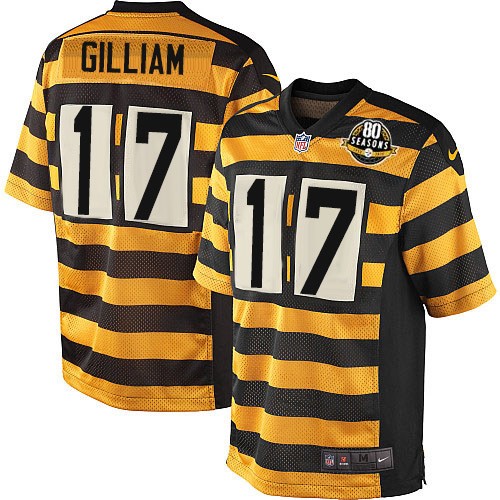 Men's Limited Joe Gilliam 80th Anniversary Nike Jersey Gold/Black Alternate - #17 Throwback NFL Pittsburgh Steelers