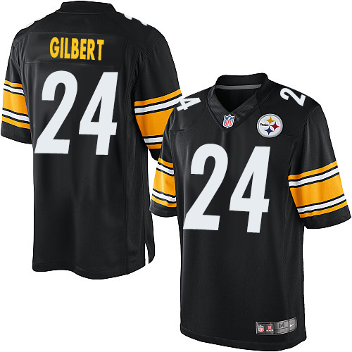 Men's Limited Justin Gilbert Nike Jersey Black Home - #24 NFL Pittsburgh Steelers