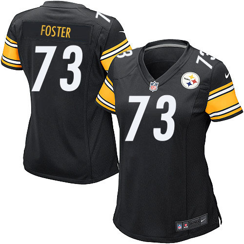 Women's Game Ramon Foster Nike Jersey Black Home - #73 NFL Pittsburgh Steelers