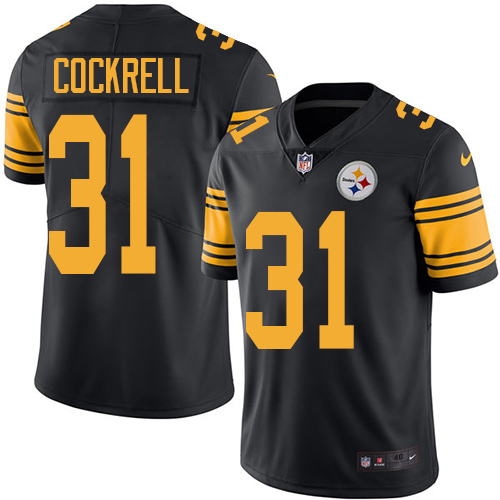 Men's Elite Ross Cockrell Nike Jersey Black - #31 Rush NFL Pittsburgh Steelers