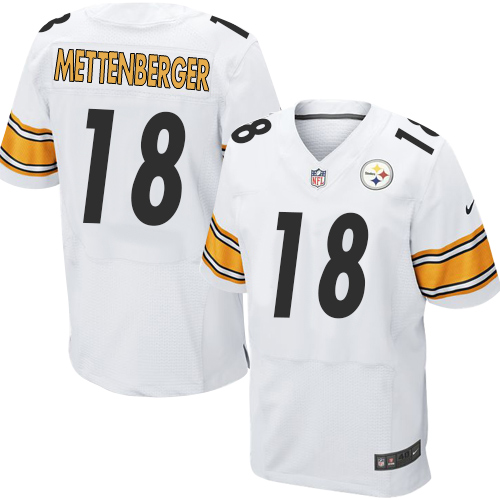 Men's Elite Zach Mettenberger Nike Jersey White Road - #18 NFL Pittsburgh Steelers