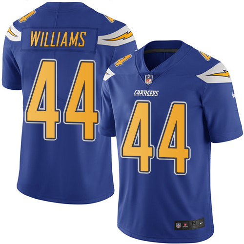 Men's Limited Andre Williams Nike Jersey Electric Blue - #44 Rush NFL Los Angeles Chargers