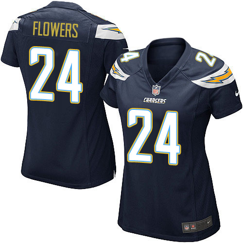 Women's Game Brandon Flowers Nike Jersey Navy Blue Home - #24 NFL Los Angeles Chargers