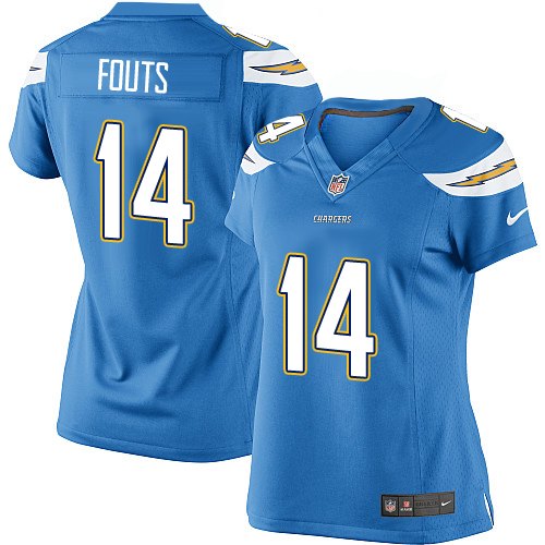 Women's Limited Dan Fouts Nike Jersey Electric Blue Alternate - #14 NFL Los Angeles Chargers
