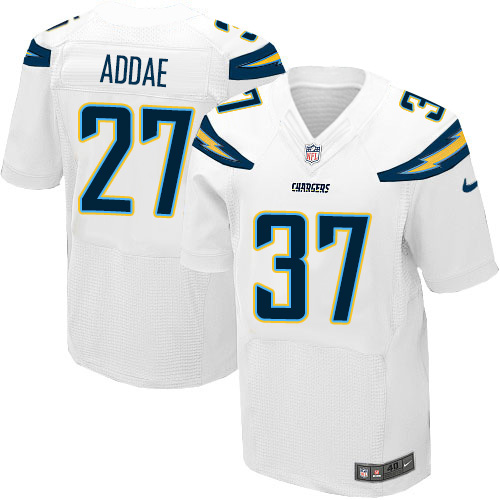 Men's Elite Jahleel Addae Nike Jersey White Road - #37 NFL Los Angeles Chargers