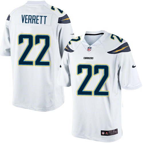Youth Elite Jason Verrett Nike Jersey White Road - #22 NFL Los Angeles Chargers