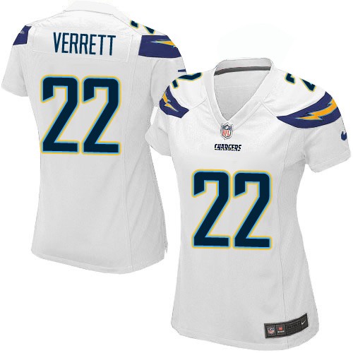 Women's Limited Jason Verrett Nike Jersey White Road - #22 NFL Los Angeles Chargers