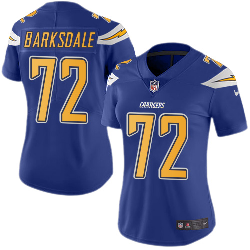 Women's Limited Joe Barksdale Nike Jersey Electric Blue - #72 Rush NFL Los Angeles Chargers