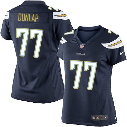 Women's Limited King Dunlap Nike Jersey Navy Blue Home - #77 NFL Los Angeles Chargers