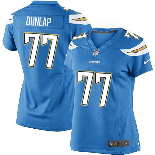 Women's Elite King Dunlap Nike Jersey Electric Blue Alternate - #77 NFL Los Angeles Chargers