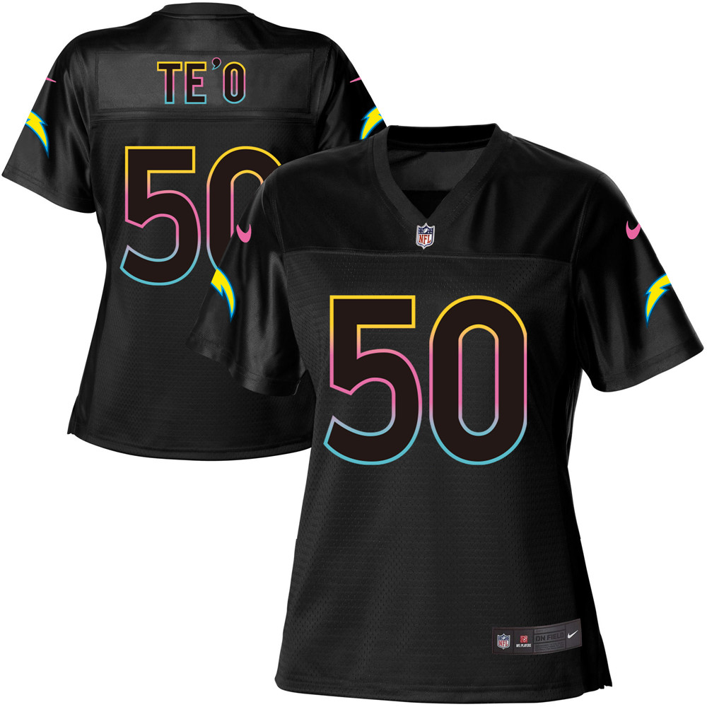 Women's Game Manti Te'o Nike Jersey Black - #50 Fashion NFL Los Angeles Chargers