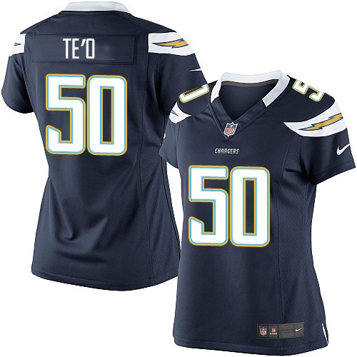 Women's Elite Manti Te'o Nike Jersey Navy Blue Home - #50 NFL Los Angeles Chargers