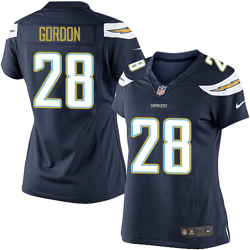 Women's Limited Melvin Gordon Nike Jersey Navy Blue Home - #28 NFL Los Angeles Chargers