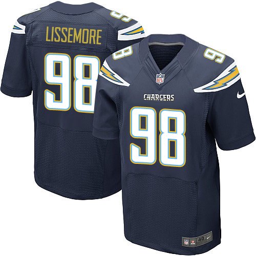 Men's Elite Sean Lissemore Nike Jersey Navy Blue Home - #98 NFL Los Angeles Chargers