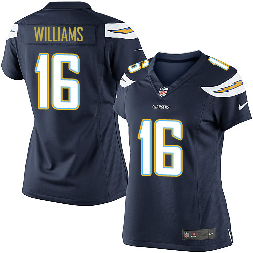 Women's Elite Tyrell Williams Nike Jersey Navy Blue Home - #16 NFL Los Angeles Chargers