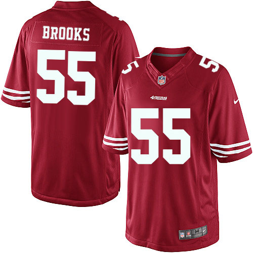 Men's Limited Ahmad Brooks Nike Jersey Red Home - #55 NFL San Francisco 49ers