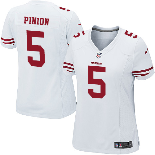 Women's Game Bradley Pinion Nike Jersey White Road - #5 NFL San Francisco 49ers