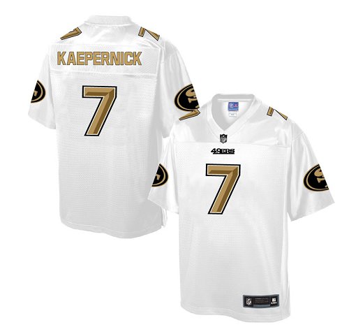 Men's Game Colin Kaepernick Nike Jersey White - #7 Pro Line Fashion NFL San Francisco 49ers