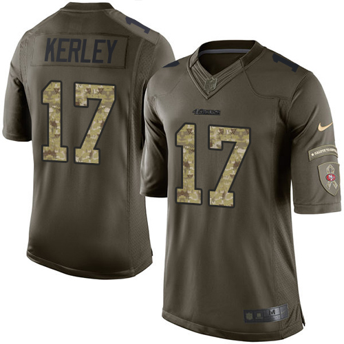 Youth Elite Jeremy Kerley Nike Jersey Green - #17 Salute to Service NFL San Francisco 49ers